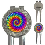 Psychedelic Rainbow Spiral 3-in-1 Golf Divot