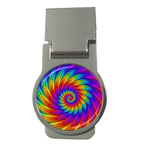 Psychedelic Rainbow Spiral Money Clip (Round) from ArtsNow.com Front