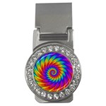 Psychedelic Rainbow Spiral Money Clip (CZ)