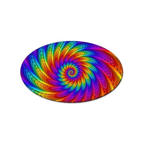 Psychedelic Rainbow Spiral Sticker (Oval) from ArtsNow.com Front