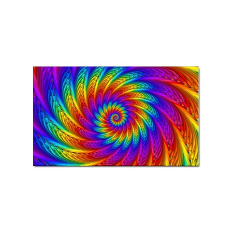 Psychedelic Rainbow Spiral Sticker (Rectangular) from ArtsNow.com Front