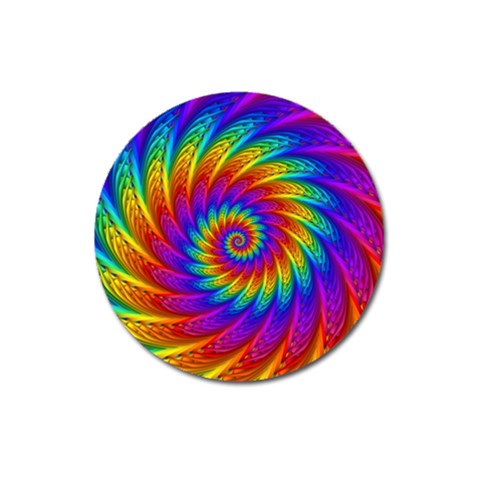 Psychedelic Rainbow Spiral Magnet 3  (Round) from ArtsNow.com Front