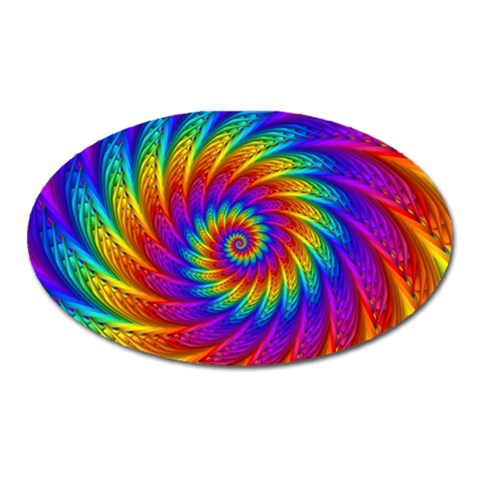 Psychedelic Rainbow Spiral Magnet (Oval) from ArtsNow.com Front