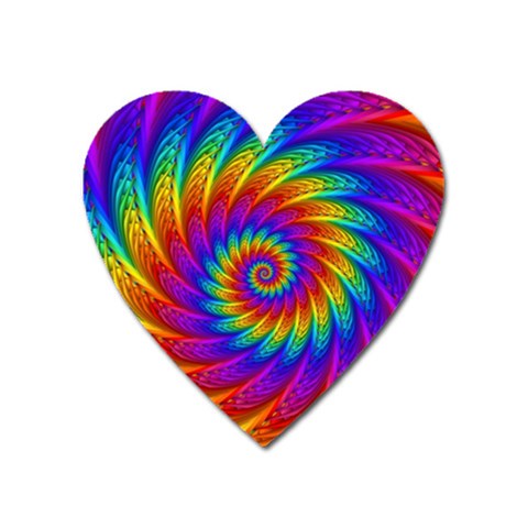 Psychedelic Rainbow Spiral Magnet (Heart) from ArtsNow.com Front