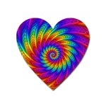 Psychedelic Rainbow Spiral Magnet (Heart)