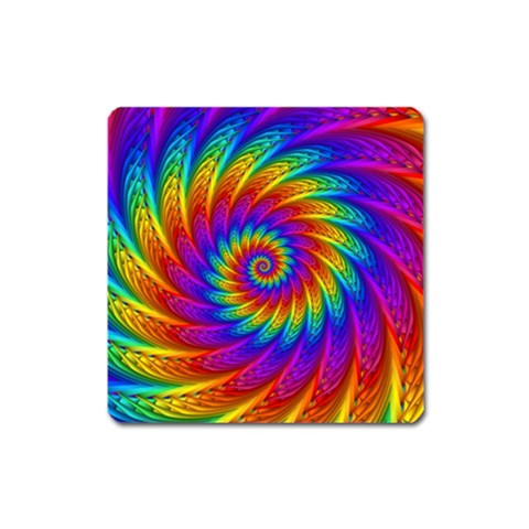 Psychedelic Rainbow Spiral Magnet (Square) from ArtsNow.com Front