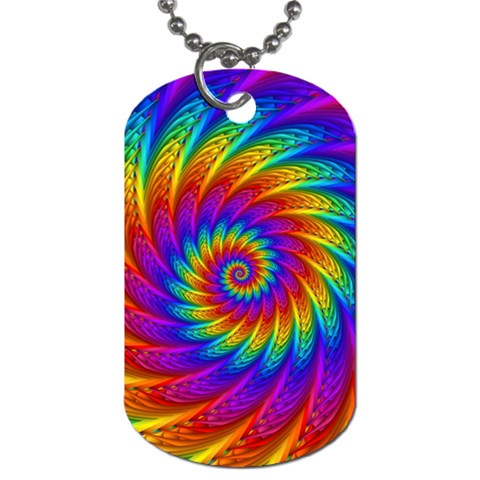 Psychedelic Rainbow Spiral Dog Tag (One Side) from ArtsNow.com Front