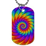 Psychedelic Rainbow Spiral Dog Tag (One Side)