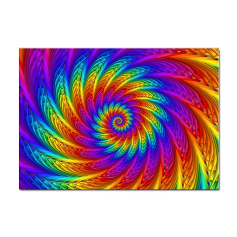 Psychedelic Rainbow Spiral Sticker A4 (10 pack) from ArtsNow.com Front