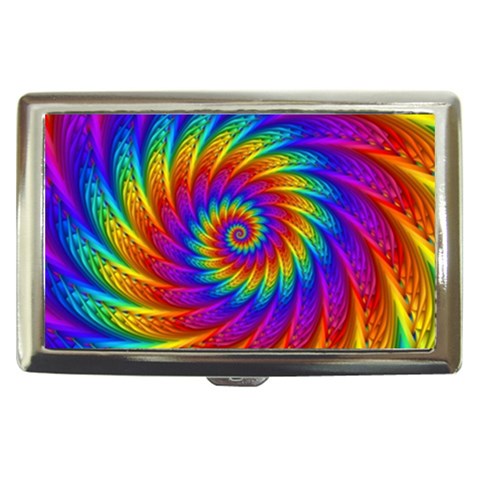 Psychedelic Rainbow Spiral Cigarette Money Case from ArtsNow.com Front