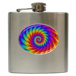 Psychedelic Rainbow Spiral Hip Flask (6 oz)