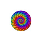 Psychedelic Rainbow Spiral Golf Ball Marker