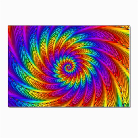 Psychedelic Rainbow Spiral Postcard 4 x 6  (Pkg of 10) from ArtsNow.com Front