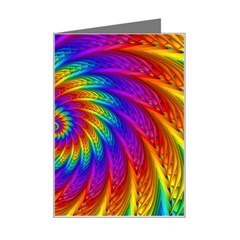 Psychedelic Rainbow Spiral Mini Greeting Card from ArtsNow.com Left