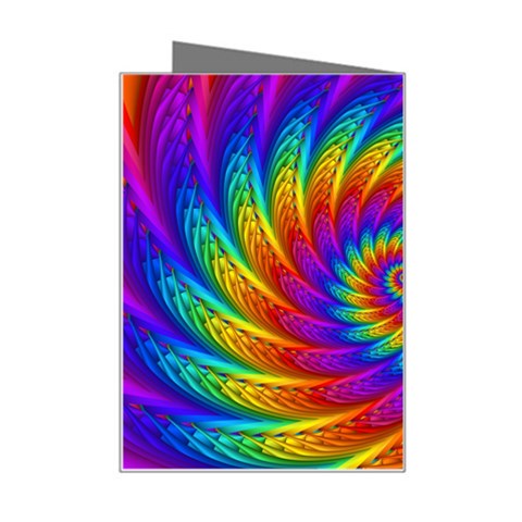 Psychedelic Rainbow Spiral Mini Greeting Card from ArtsNow.com Right