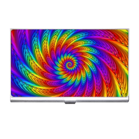 Psychedelic Rainbow Spiral Business Card Holder from ArtsNow.com Front