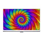 Psychedelic Rainbow Spiral Business Card Holder