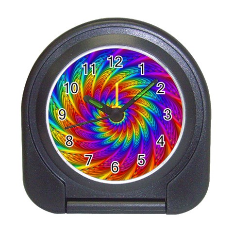 Psychedelic Rainbow Spiral Travel Alarm Clock from ArtsNow.com Front