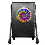 Psychedelic Rainbow Spiral Pen Holder Desk Clock