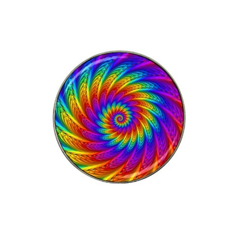 Psychedelic Rainbow Spiral Hat Clip Ball Marker from ArtsNow.com Front