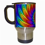 Psychedelic Rainbow Spiral Travel Mug (White)