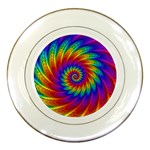 Psychedelic Rainbow Spiral Porcelain Plate