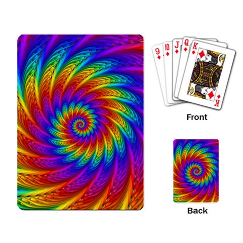 Psychedelic Rainbow Spiral Playing Cards Single Design from ArtsNow.com Back