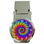 Psychedelic Rainbow Spiral Money Clip Watch