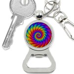 Psychedelic Rainbow Spiral Bottle Opener Key Chain