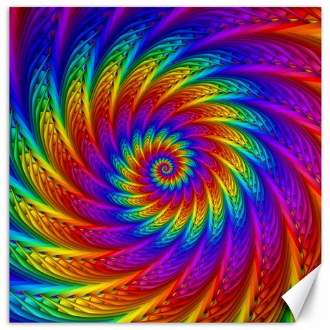 Psychedelic Rainbow Spiral Canvas 12  x 12  from ArtsNow.com 11.4 x11.56  Canvas - 1