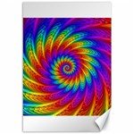 Psychedelic Rainbow Spiral Canvas 12  x 18 