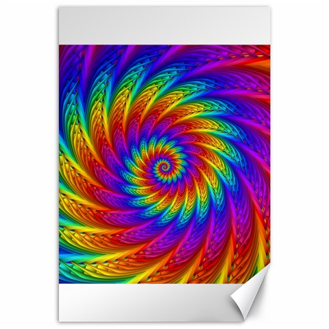 Psychedelic Rainbow Spiral Canvas 24  x 36  from ArtsNow.com 23.35 x34.74  Canvas - 1