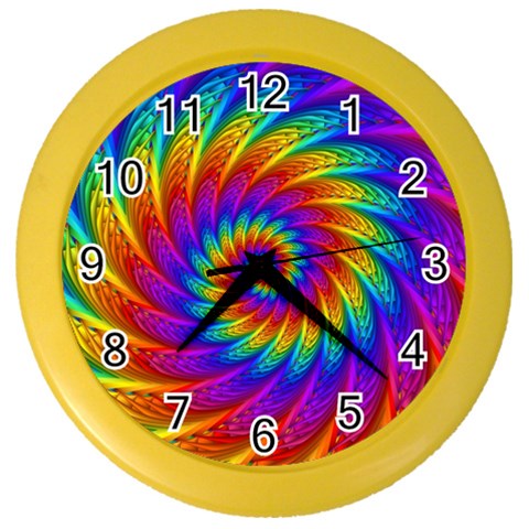 Psychedelic Rainbow Spiral Color Wall Clock from ArtsNow.com Front