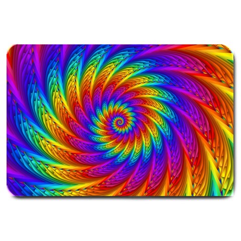 Psychedelic Rainbow Spiral Large Doormat from ArtsNow.com 30 x20  Door Mat