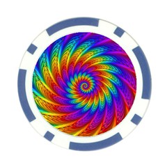 Psychedelic Rainbow Spiral Poker Chip Card Guard from ArtsNow.com Back