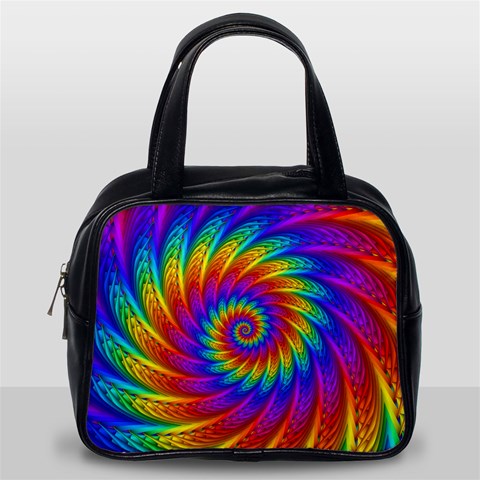 Psychedelic Rainbow Spiral Classic Handbag (One Side) from ArtsNow.com Front