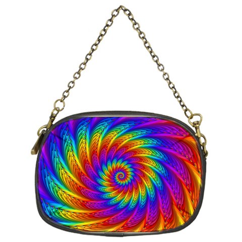 Psychedelic Rainbow Spiral Chain Purse (One Side) from ArtsNow.com Front