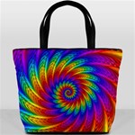 Psychedelic Rainbow Spiral Bucket Bag