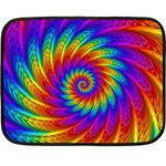 Psychedelic Rainbow Spiral Double Sided Fleece Blanket (Mini)