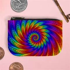 Psychedelic Rainbow Spiral Mini Coin Purse from ArtsNow.com Front