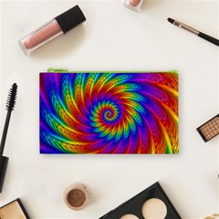 Psychedelic Rainbow Spiral Cosmetic Bag (Small) from ArtsNow.com Front