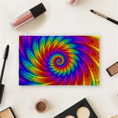 Psychedelic Rainbow Spiral Cosmetic Bag (Medium) from ArtsNow.com Front