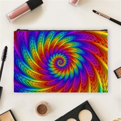 Psychedelic Rainbow Spiral Cosmetic Bag (Large) from ArtsNow.com Front