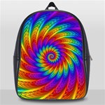 Psychedelic Rainbow Spiral School Bag (Large)