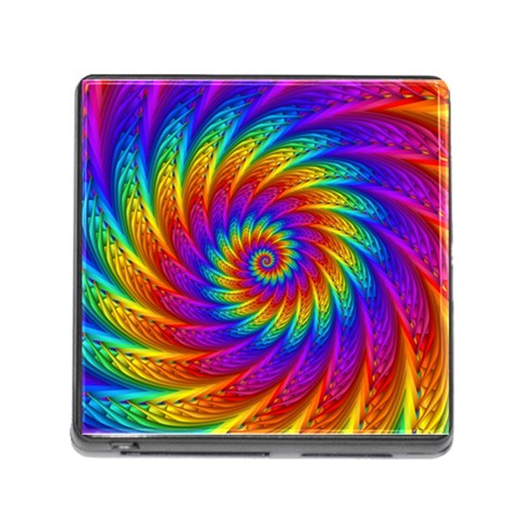 Psychedelic Rainbow Spiral Memory Card Reader (Square) from ArtsNow.com Front