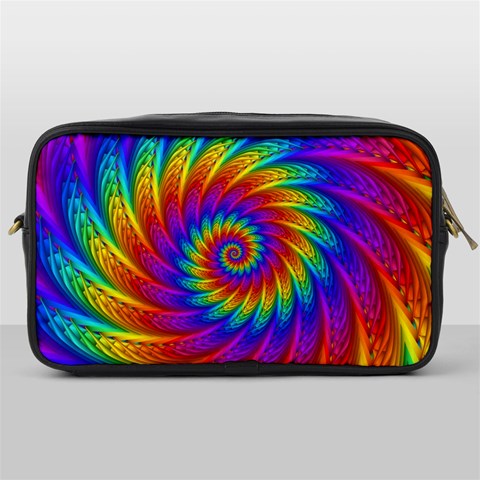 Psychedelic Rainbow Spiral Toiletries Bag (One Side) from ArtsNow.com Front