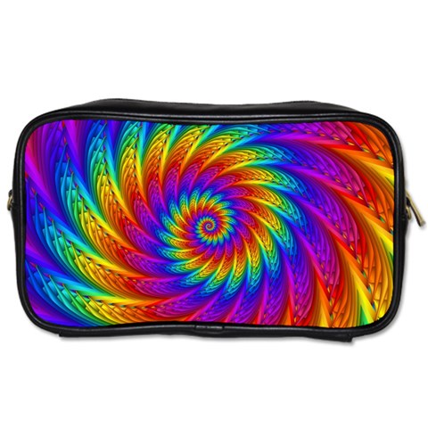 Psychedelic Rainbow Spiral Toiletries Bag (Two Sides) from ArtsNow.com Front