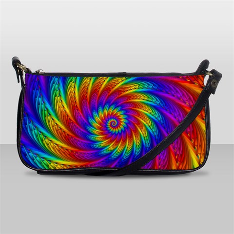 Psychedelic Rainbow Spiral Shoulder Clutch Bag from ArtsNow.com Front