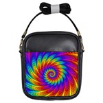 Psychedelic Rainbow Spiral Girls Sling Bag