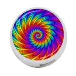 Psychedelic Rainbow Spiral 4-Port USB Hub (One Side)